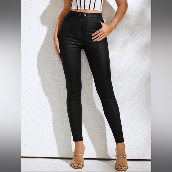 SHEIN Denim - NWOT SHEIN Faux Leather High Rise jeans  size S